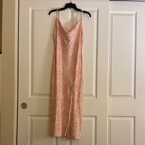 Elegant Peach Floral Dress